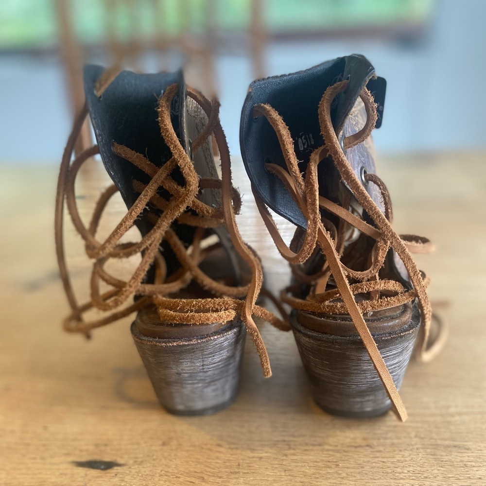 Dan Post Brown Lace-Up Boots with Rustic Charm Women’s 7.5 Leather NWT - Picture 5 of 9